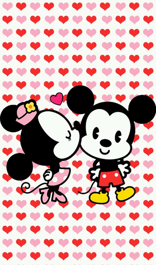 wallpaper kartun mickey mouse cinta