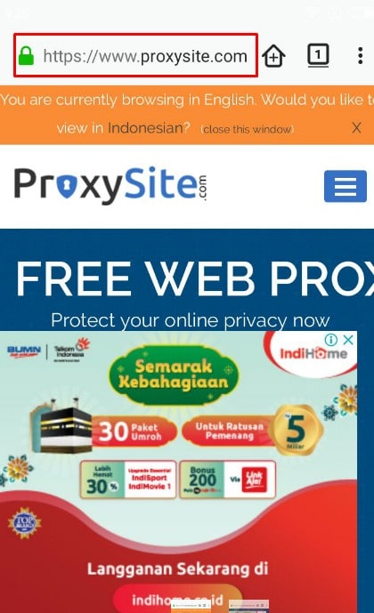 bukan situs blokir dengam proxy site