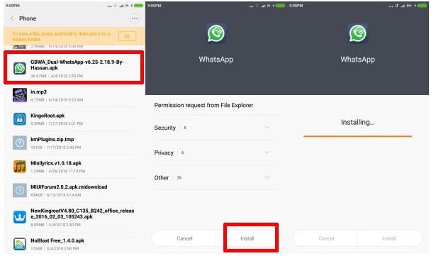 cara memasang whatsapp mod