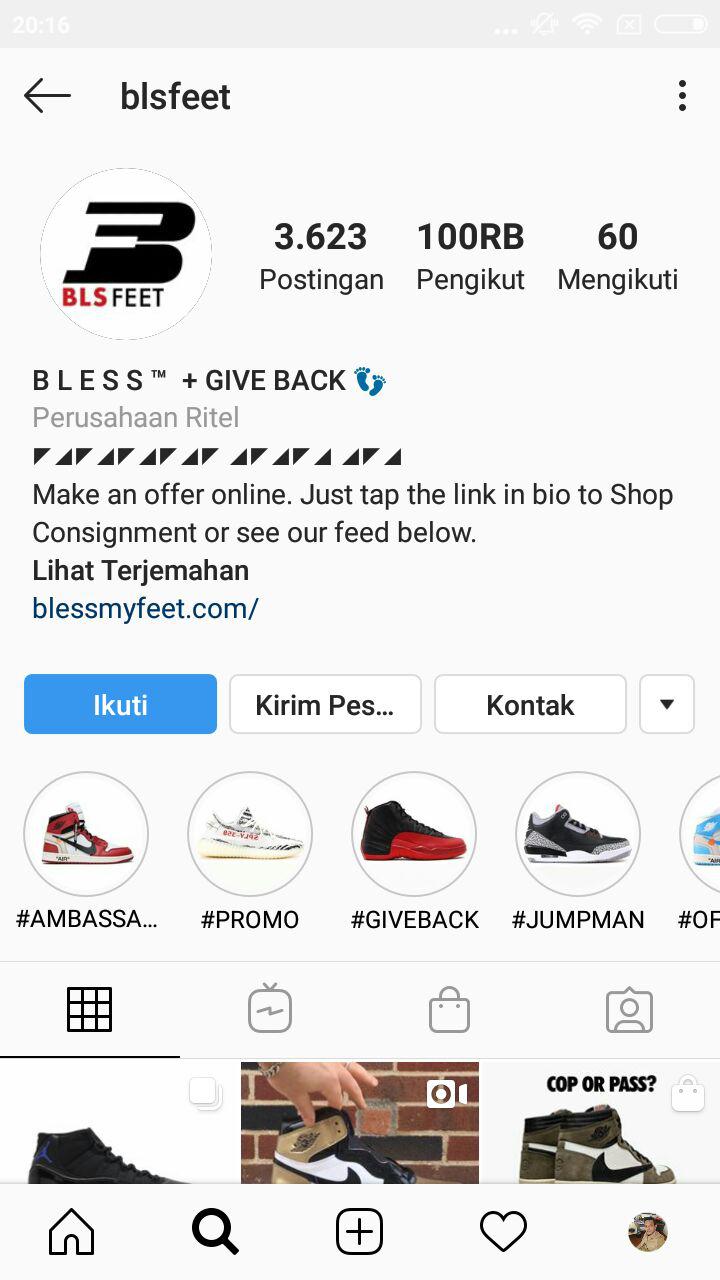 bio instagram online shop
